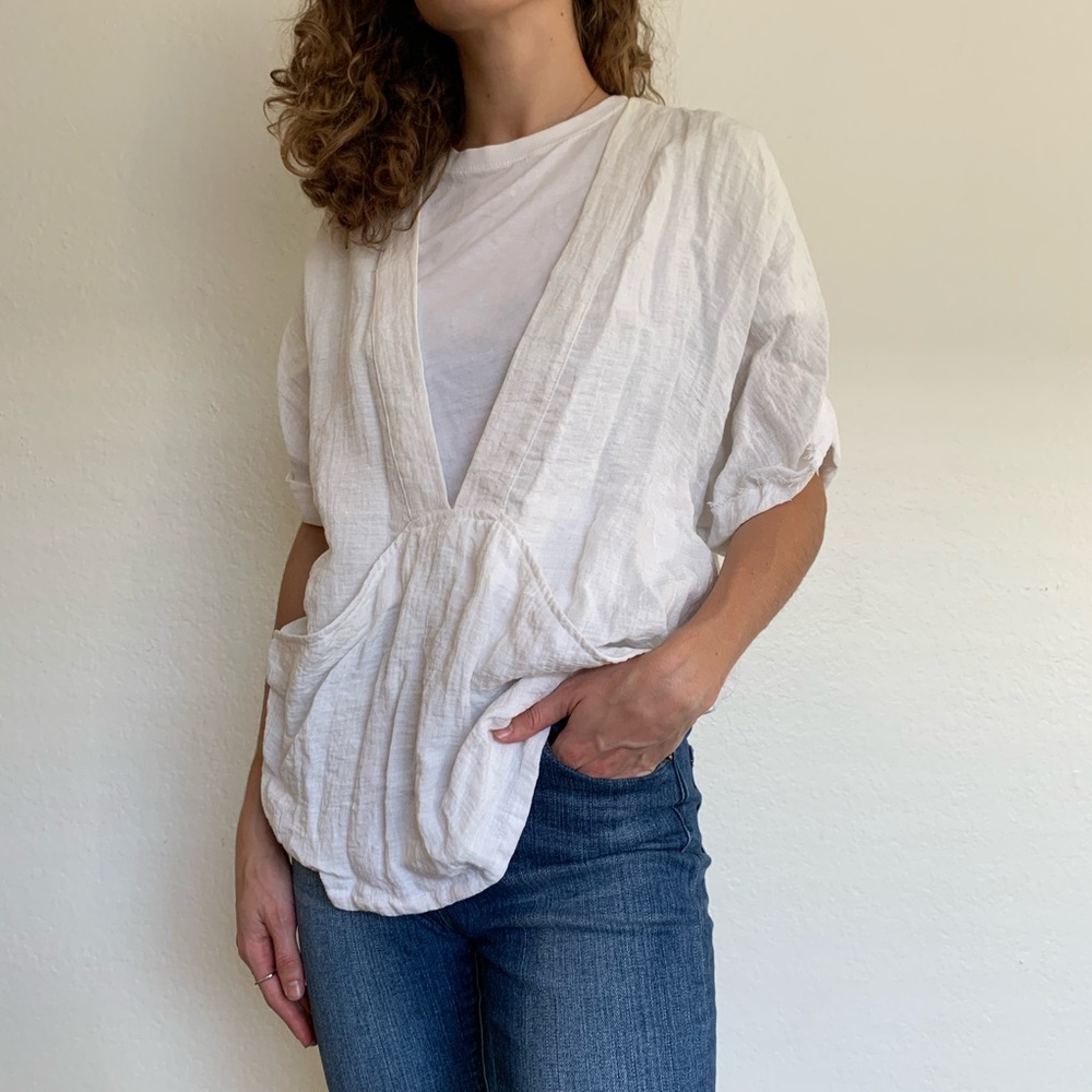 Gauzy white modern summer top